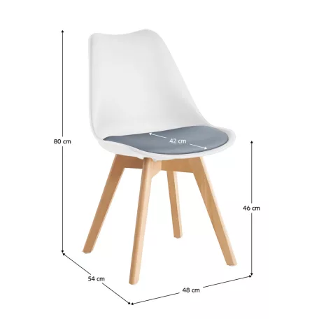 Szék, fehér/szürke/bükk, BALI 2 NEW