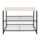 Cipőtartó, 2 soros, fekete/természetes, TADEO