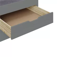   Ágy kihúzható pótággyal, szürke, tömörfa, 90x200, MARINELLA NEW