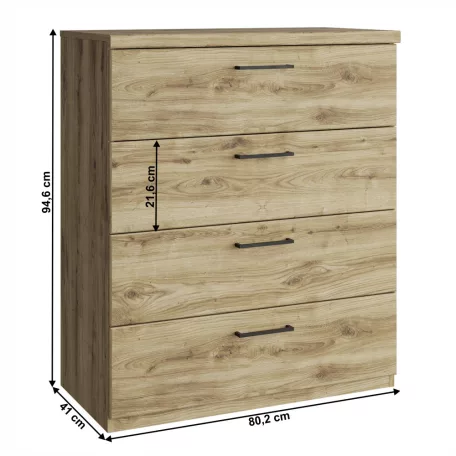 Komód 4S, navarra tölgy, DORSI