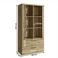 Alacsony polcos szekrény 2S, navarra tölgy, DORSI