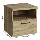 Éjjeliszekrény 1S, navarra tölgy, DORSI