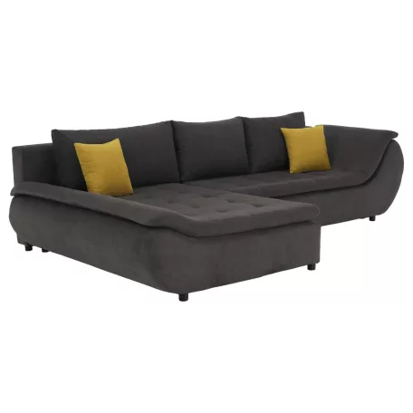 Ülőgarnitúra, szürkésbarna/narancssárga, szövet, balos, BRATO