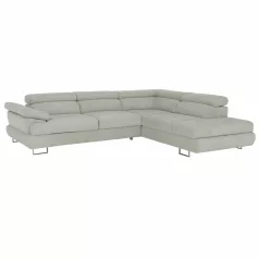 Ülőgarnitúra, világosszürke, szövet, jobbos, BUTON P