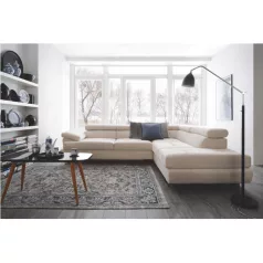 Ülőgarnitúra, világosszürke, szövet, jobbos, BUTON P