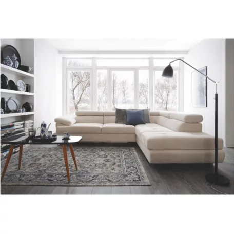 Ülőgarnitúra, világosszürke, szövet, jobbos, BUTON P