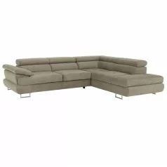   Ülőgarnitúra, világosbarna melír, szövet, jobbos, BUTON P