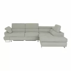   Ülőgarnitúra tárolóhellyel, világosszürke, szövet, jobbos, BUTON R