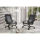 Fotel, világosszürke/sötétszürke/dió, GURU