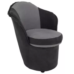 Fotel tárhellyel, sötétszürke/világosszürke, PERSI