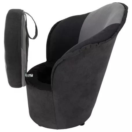 Fotel tárhellyel, sötétszürke/világosszürke, PERSI