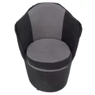 Fotel tárhellyel, sötétszürke/világosszürke, PERSI