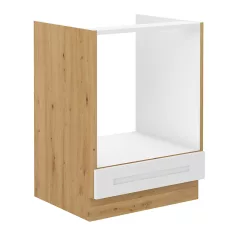   Alsó szekrény beépített tűzhelyhez, fehér/artisan tölgy, LULA 60 D GAZ BB