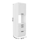 Magas szekrény beépített sütőhöz, fehér, LULA 60 DPS-210 3S 1F