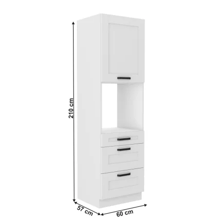 Magas szekrény beépített sütőhöz, fehér, LULA 60 DPS-210 3S 1F