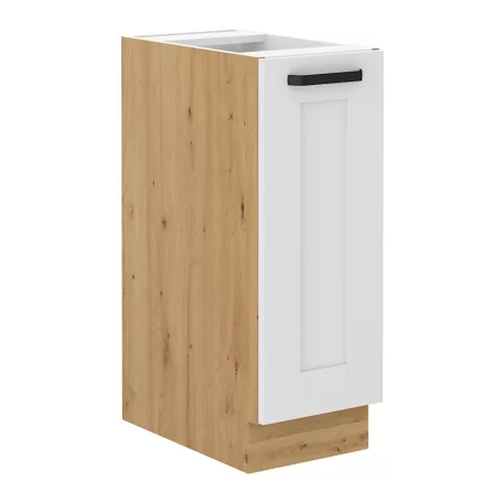 Alsó szekrény kihúzható kosárral, fehér/artisan tölgy, LULA D30 CARGO