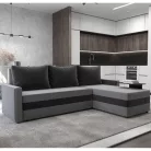 Univerzális ülőgarnitúra, szürke/fekete, PAULITA NEW