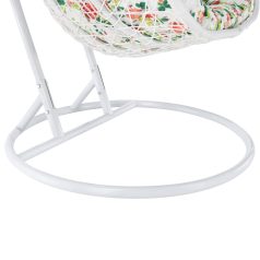 Függő dupla fotel, fehér/minta virág, DALVEA 2 NEW