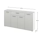 Komód, fehér, LUNIA