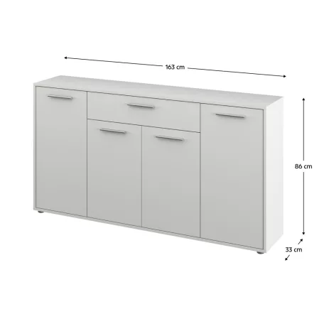 Komód, fehér, LUNIA