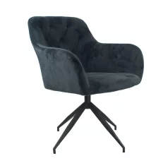   Forgószék, sötétszürke Bársony szövet/fekete, VELEZA NEW