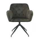 Forgószék, szürkésbarna barna/fekete, VELEZA NEW