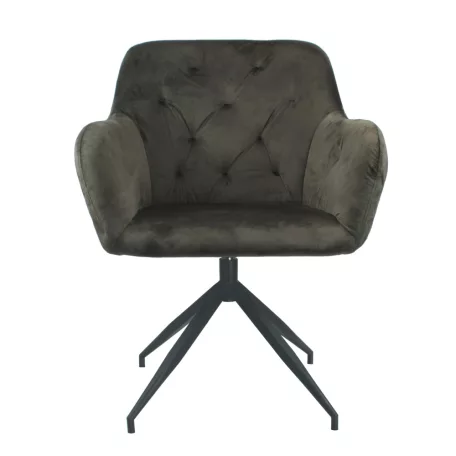 Forgószék, szürkésbarna barna/fekete, VELEZA NEW