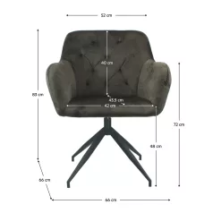 Forgószék, szürkésbarna barna/fekete, VELEZA NEW