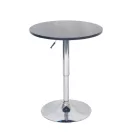 Bárasztal, magasság állítással, króm/ fekete, átmérő 60 cm, BRANY 2 NEW