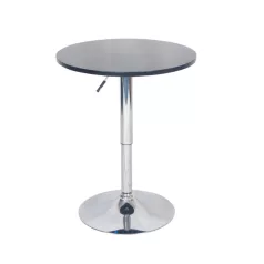   Bárasztal, magasság állítással, króm/ fekete, átmérő 60 cm, BRANY 2 NEW