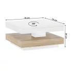 Dohányzóasztal, fehér/ sonoma tölgy, MANDY