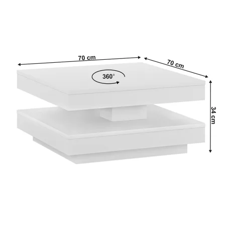 Dohányzóasztal, fehér, MANDY