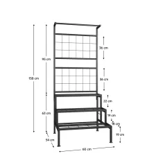 Fém virágállvány, fekete, BALKO