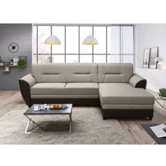   Kinyitható ülőgarnitúra, barna/szürkésbézs taupe, jobbos, SEVARD ROH