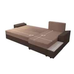   Univerzális ülőgarnitúra, barna/világosbarna, FERGUS ROH