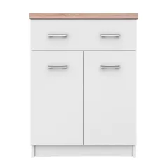 Komód 2D1S/60, fehér/sonoma tölgy, TOPTY TYP 41