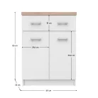 Komód 2D1S/60, fehér/sonoma tölgy, TOPTY TYP 41