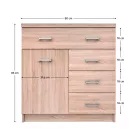 Komód 1D4S, sonoma tölgy, TOPTY TYP 20