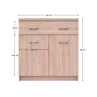 Komód 2D1S/60, sonoma tölgy, TOPTY TYP 42