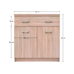 Komód 2D1S/60, sonoma tölgy, TOPTY TYP 42