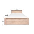 Ágy 140, sonoma tölgy, TOPTY TYP 44