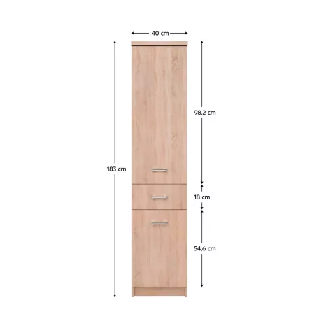 Polcos szekrény 2D1S, sonoma tölgy, TOPTY TYP 31