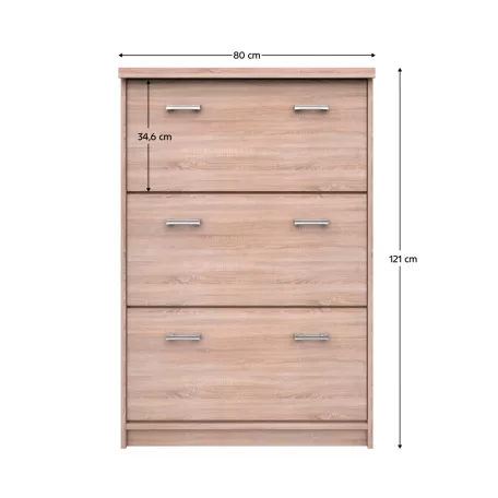 Cipősszekrény 3K, sonoma tölgy, TOPTY TYP 24