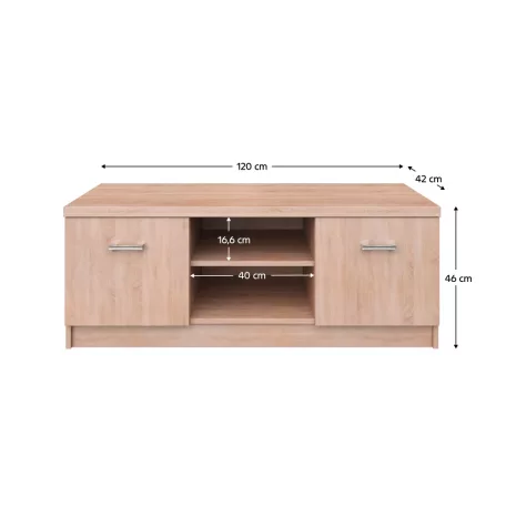 RTV asztal 2D, sonoma tölgy, TOPTY TYP 35