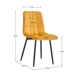 Szék, sárga Velvet szövet/fekete, RAMITA TYP 3