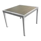 Kerti kihúzható asztal, fehér acél/szürke, DORIO