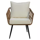 Kerti fotel, természetes/fekete/bézs, ARALY