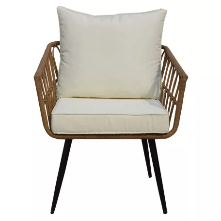 Kerti fotel, természetes/fekete/bézs, ARALY