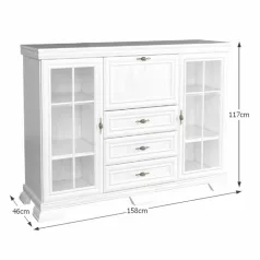   Vitrines szekrény  bárszekrénnyel, sosna andersen, KORA KK6 NEW