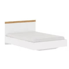 Ágy, 120x200, fehér/wotan tölgy, VILGO